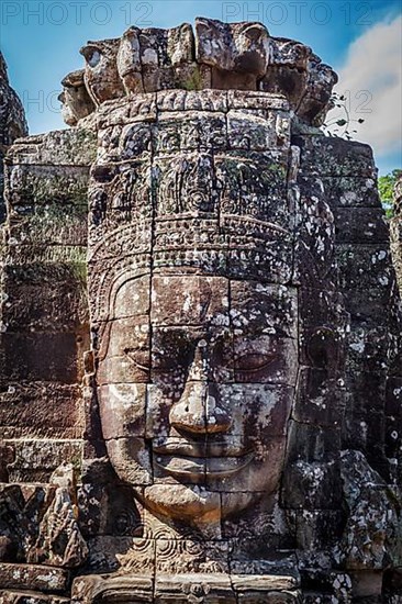 Ancient stone face of Bayon temple