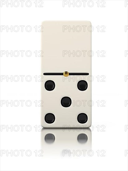 Domino game bone close up isolated on white