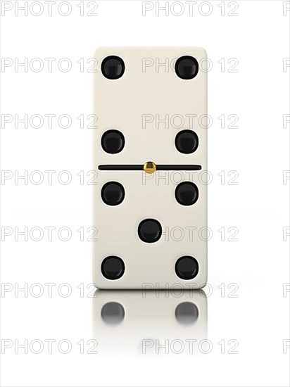 Domino game bone close up isolated on white