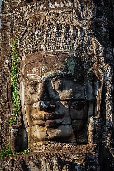 Ancient stone face of Bayon temple