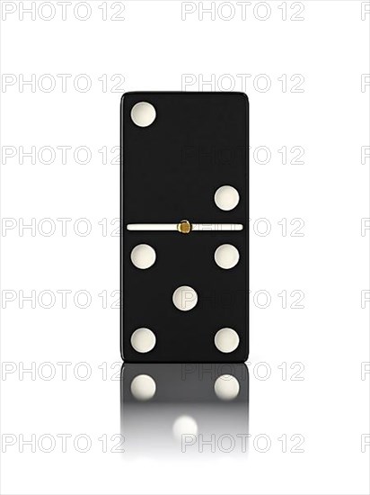 Domino game bone close up isolated on white