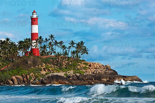 Lighthouse. and sea. Kovalam