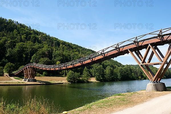 Wooden bridge near Essing over the Main-Danube Canal