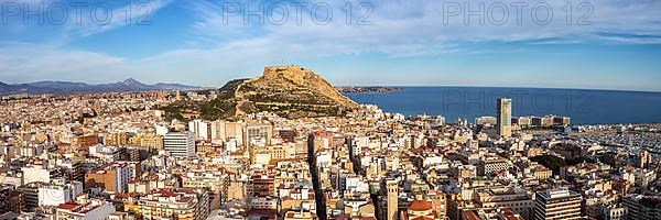 Alicante Alacant Overview of the City and Castle Castillo Santa Barbara Holiday Travel Panorama in Alicante