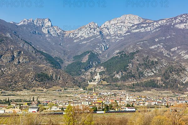 Castello di Avio landscape in Trento Alps mountains in Avio