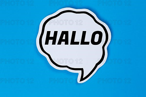 Hello in Speech Bubble Communication Concept Talk in Stuttgart