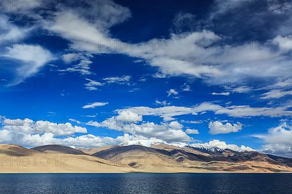 Himalayan mountain lake in Himalayas Tso Moriri