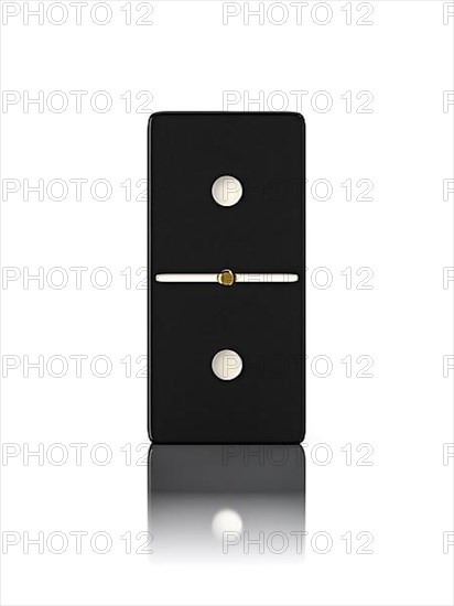 Domino game bone close up isolated on white