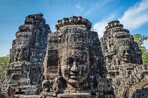 Ancient stone faces of Bayon temple