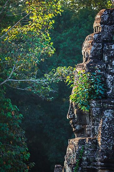 Ancient stone face of Bayon temple