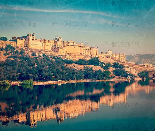 Vintage retro hipster style travel image of Famous Rajasthan landmark