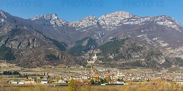Castello di Avio landscape in Trento Alps mountains panorama in Avio