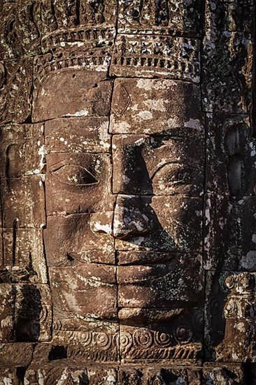 Ancient stone face of Bayon temple