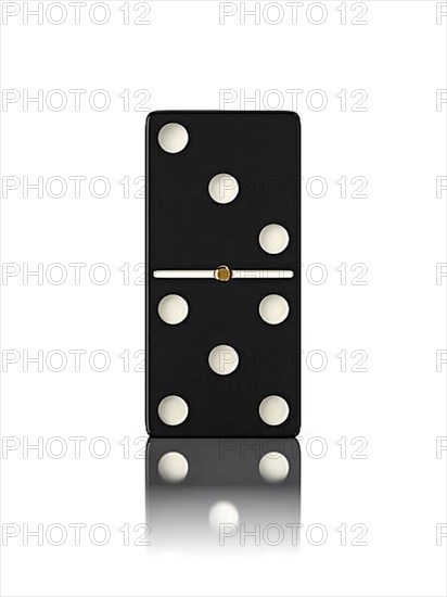 Domino game bone close up isolated on white