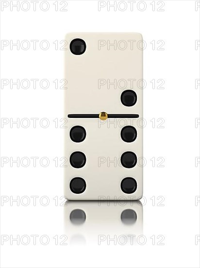 Domino game bone close up isolated on white