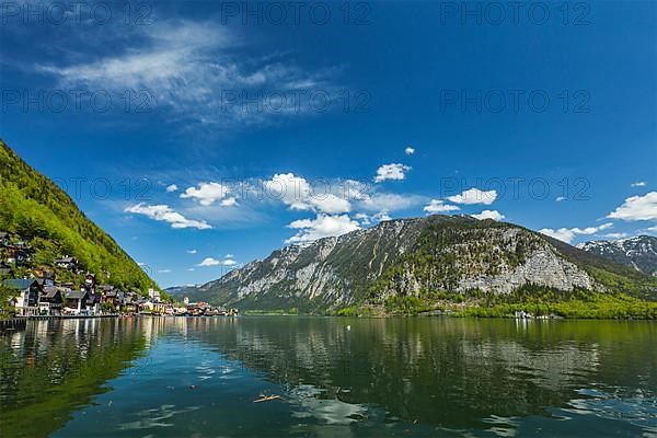 Austrian tourist destination Hallstatt village on Hallstatter See in Austrian alps. Salzkammergut region