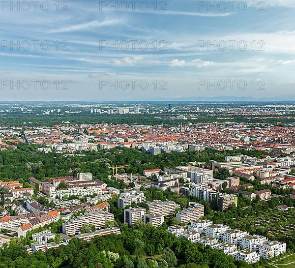 Aerial view of Munich from Olympiaturm