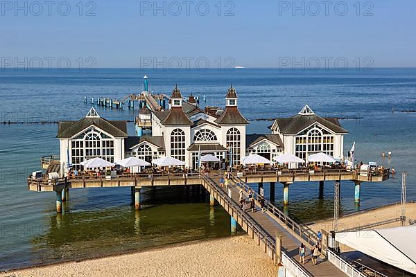 Pier in the Baltic resort of Sellin on the island of Ruegen on the Baltic Sea in Sellin