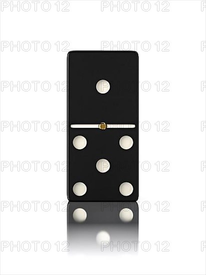 Domino game bone close up isolated on white