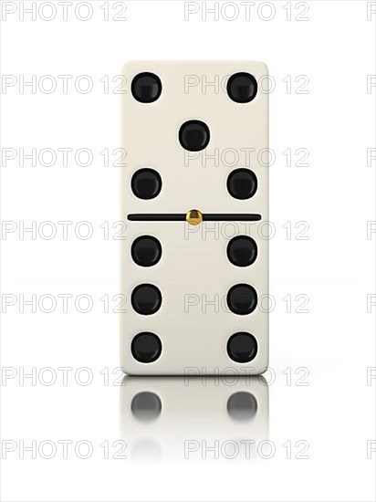 Domino game bone close up isolated on white