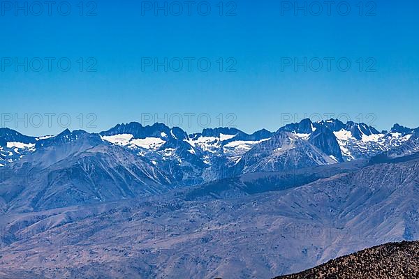 Mountain range with remnants of snow