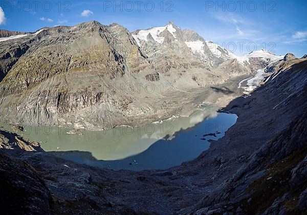 View of the diminished Pasterze glacier at the foot of the Grossglockner