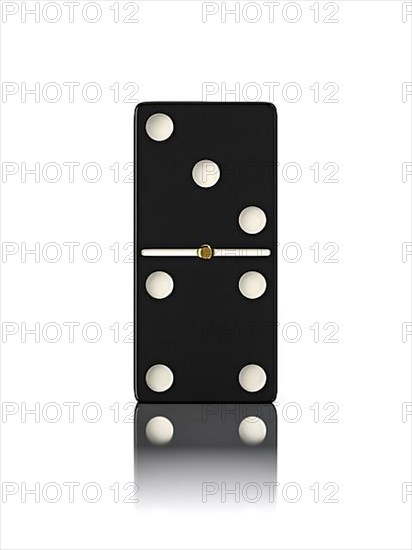 Domino game bone close up isolated on white