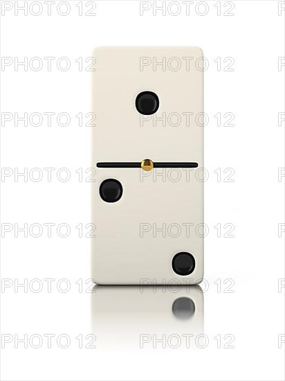 Domino game bone close up isolated on white