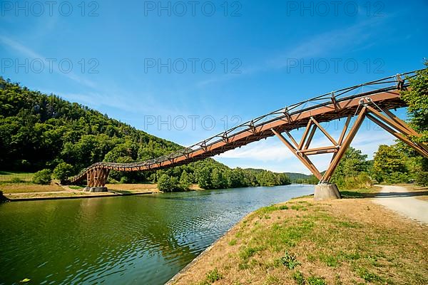 Wooden bridge near Essing over the Main-Danube Canal