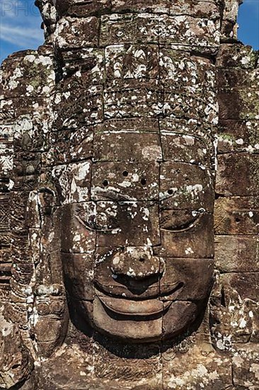 Ancient stone face of Bayon temple