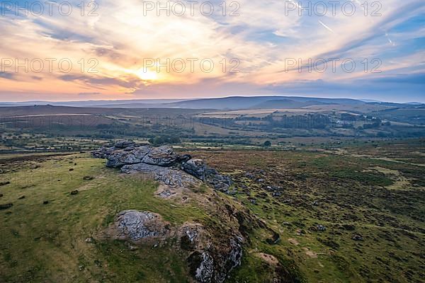 Sunset over Haytor Rocks