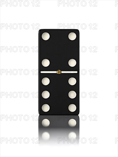 Domino game bone close up isolated on white