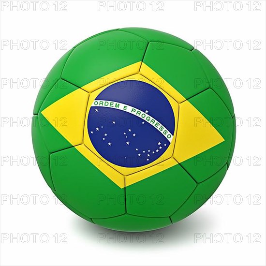 Soccer ball with world countries flags isolated on white background