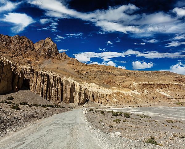 Road in Himalayas. Spiti Valley