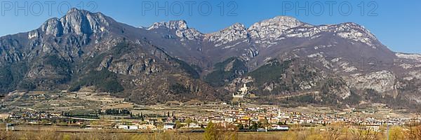 Castello di Avio landscape in Trento Alps mountains panorama in Avio