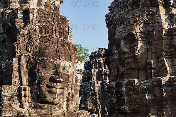 Ancient stone faces of Bayon temple