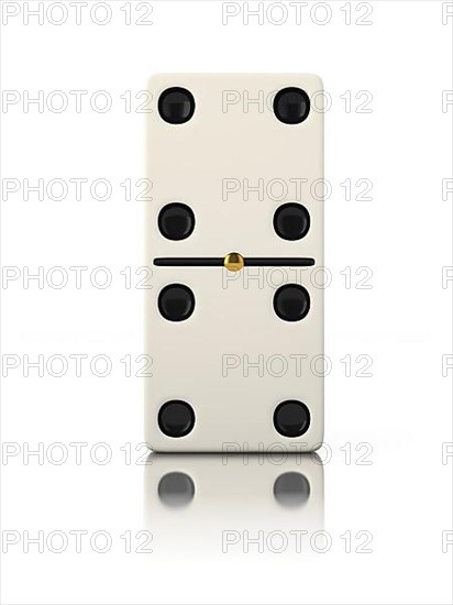 Domino game bone close up isolated on white