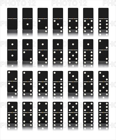 Domino game set isolated on white