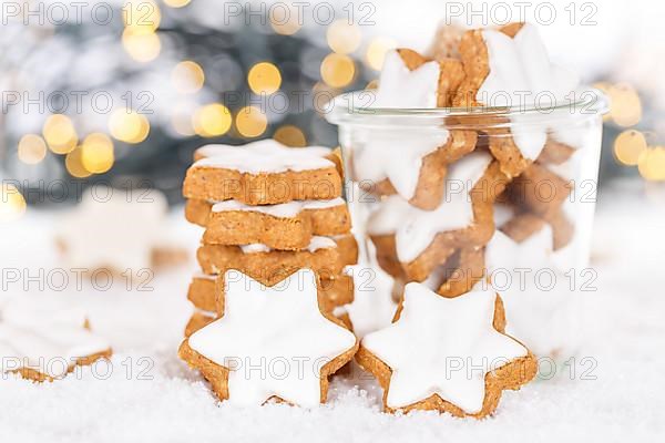 Biscuits Christmas Christmas biscuits pastries cinnamon stars winter snow in Stuttgart