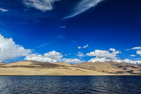 Himalayan mountain lake in Himalayas Tso Moriri