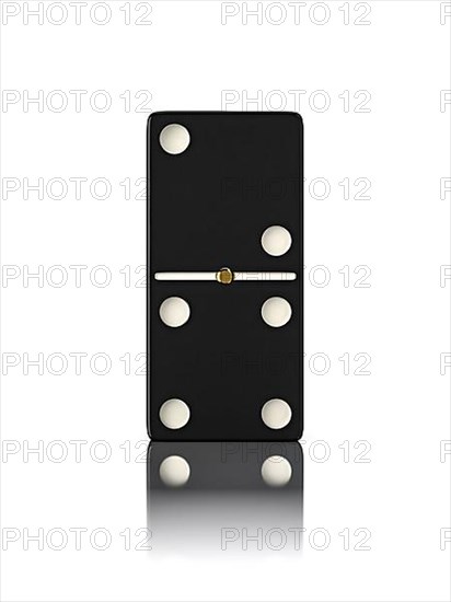 Domino game bone close up isolated on white