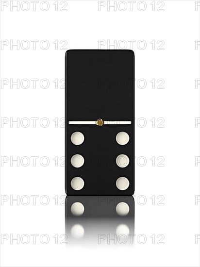 Domino game bone close up isolated on white