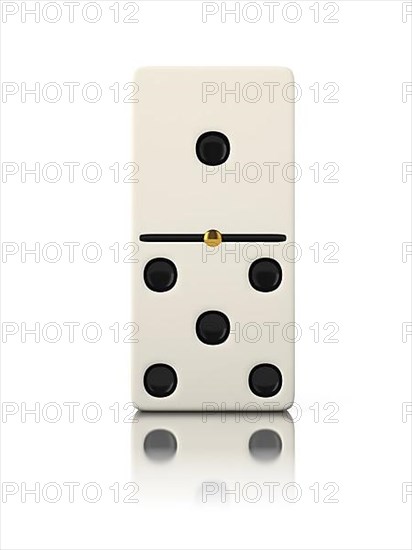 Domino game bone close up isolated on white