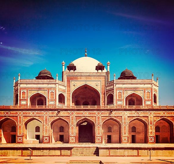 Vintage retro effect filtered hipster style travel image of Humayun's Tomb. Delhi