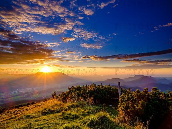 Sunset with cumulus cloud