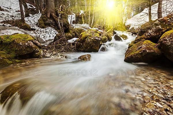 Cascade of Sibli-Wasserfall. Rottach-Egern