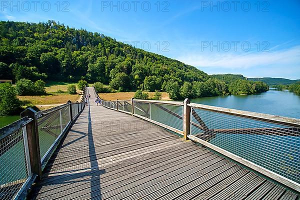 Wooden bridge near Essing over the Main-Danube Canal