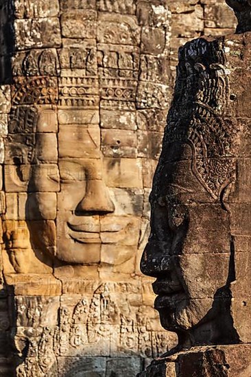 Ancient stone faces of Bayon temple