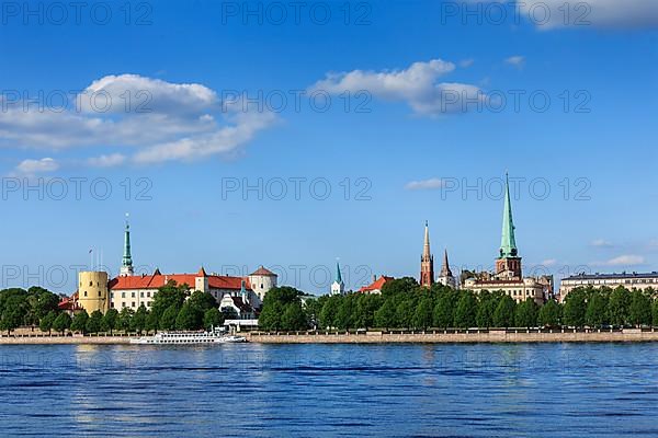 View of Riga over Daugava river: Riga Castle