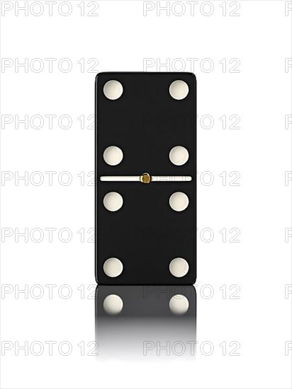 Domino game bone close up isolated on white